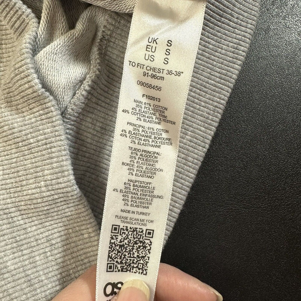 asos Gray Hooded sweatshirt size small - Picture 6 of 7